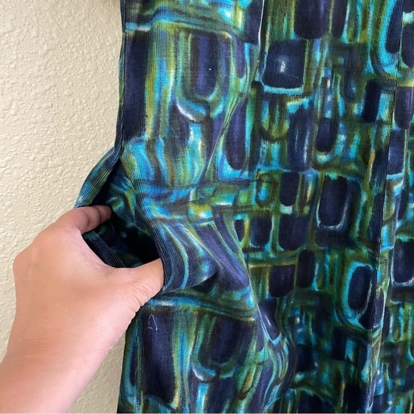 VTG Hale Muu Hawaiian Abstract Tiki Muumuu Dress Artsy 60s 70s *see msrmts - Picture 3 of 11